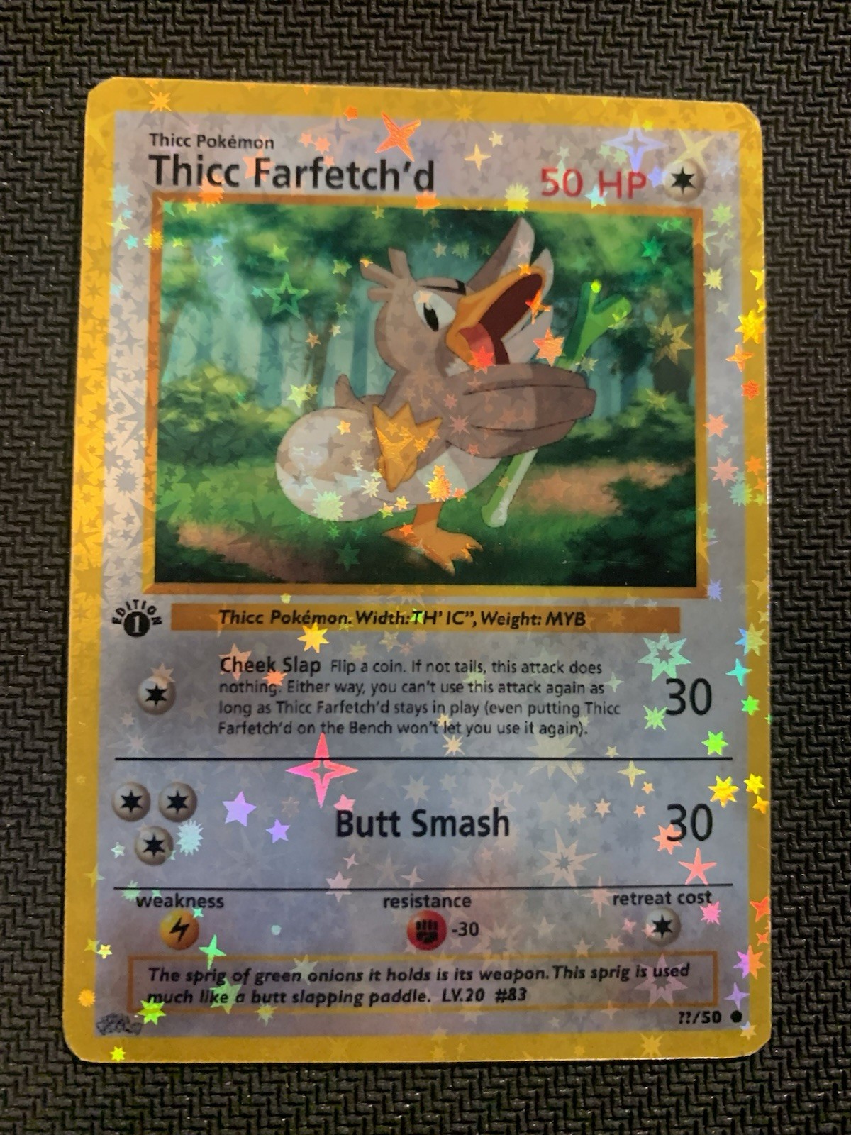 Thicc Farfetch’d (Alternative Custom Art ) Holografic Card