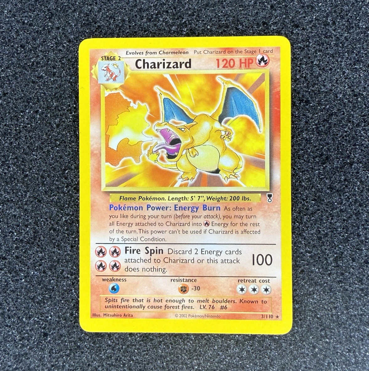 Pokémon TCG Charizard Rare 3/110 Legendary Collection EN 2002 Non Holo
