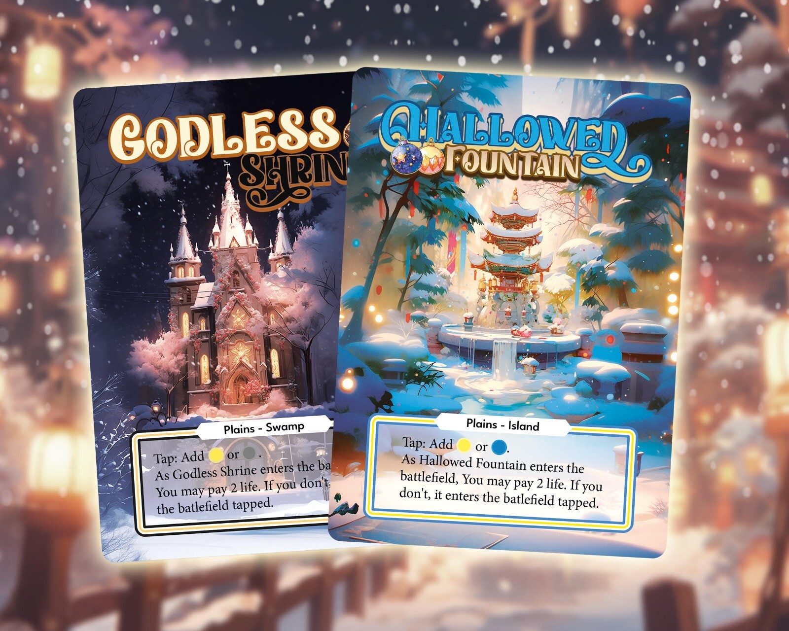 Shock Lands Christmas Edition – 10x MTG Custom Cards Age Full Art