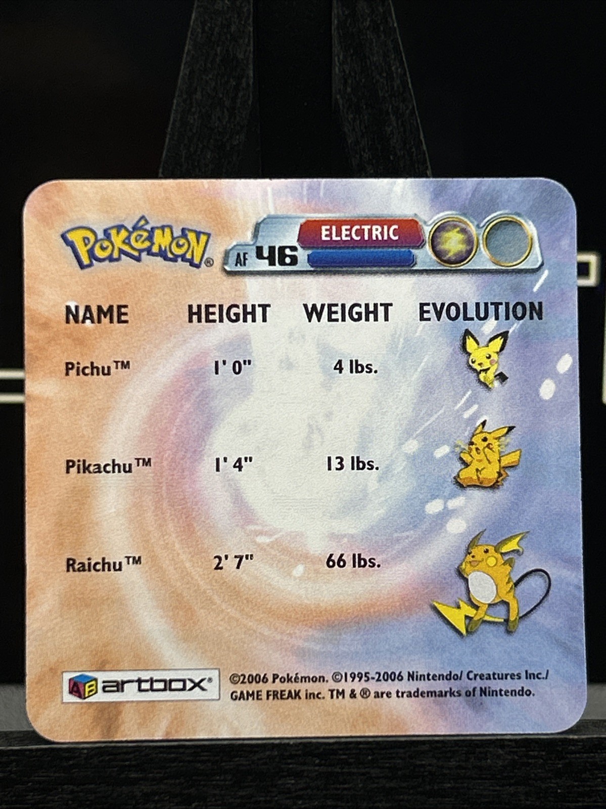 1x Artbox Pokemon Advanced Action Flipz (2003) AF46 Pichu, Pikachu & Raichu