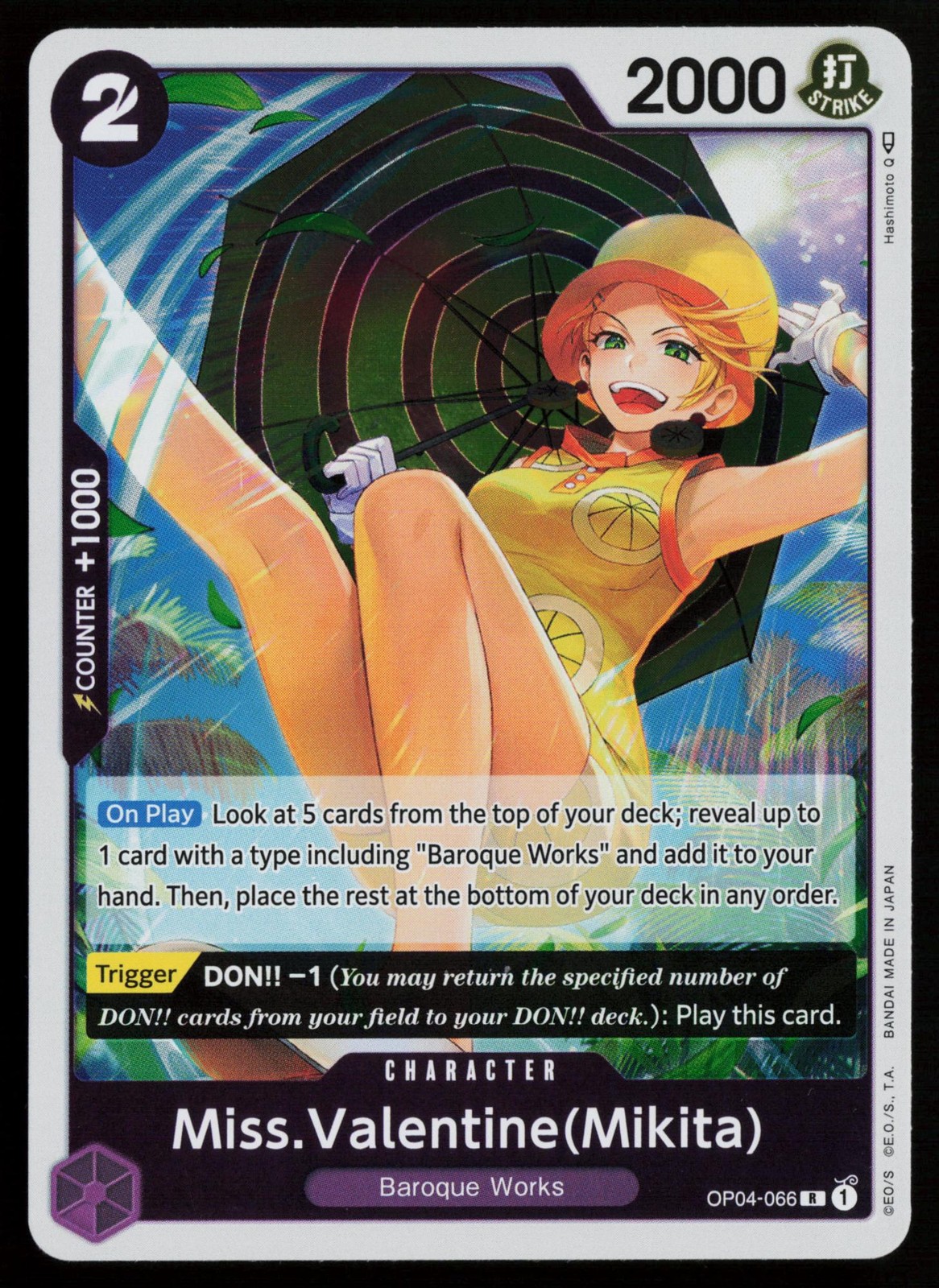 Miss.Valentine(Mikita) OP04-066 Rare Kingdoms of Intrigue One Piece Near Mint