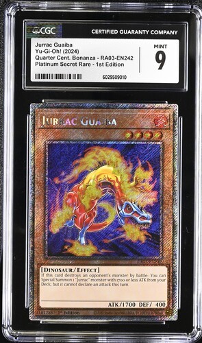 Jurrac Guaiba *CGC 9* RA03-EN242 *Platinum Secret Rare* 2024 *Yugioh