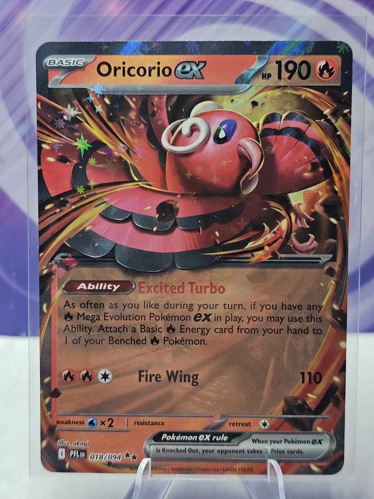 Oricorio EX Double Rare Holo ME02: Phantasmal Flames 018/094 NM