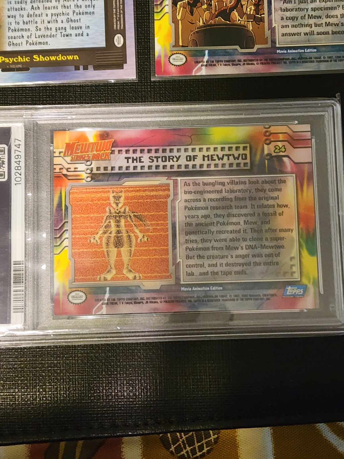 1999 Topps Pokemon Movie Edition Blue 1st Series Print Psa 8 + Gengar The TOWER