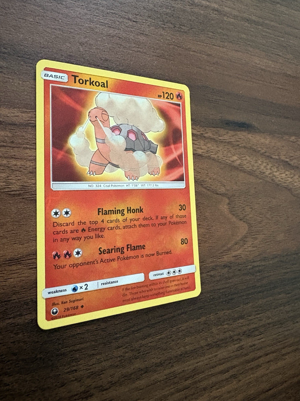 Reverse Holofoil – Torkoal – 29/168 – SM – Celestial Storm – NM