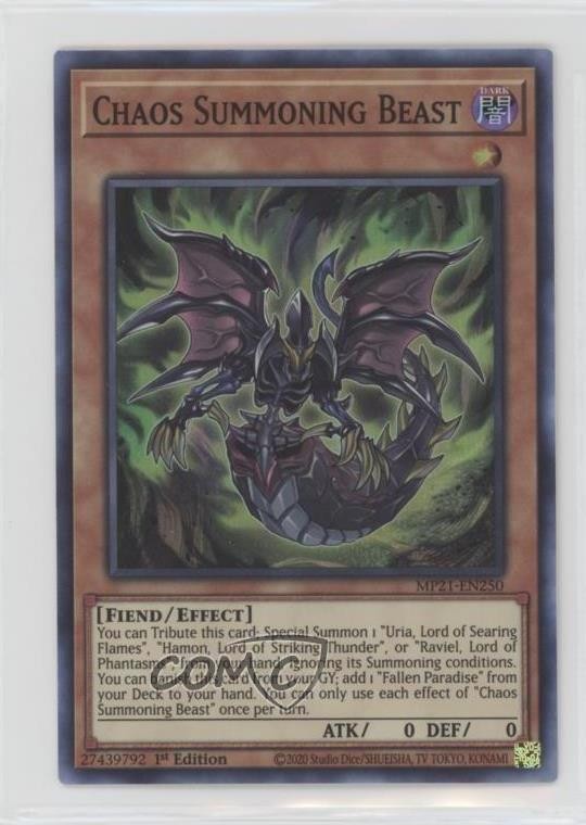 Chaos Summoning Beast 1st Ed. YuGiOh Tin of Ancient Battles #MP21-EN250