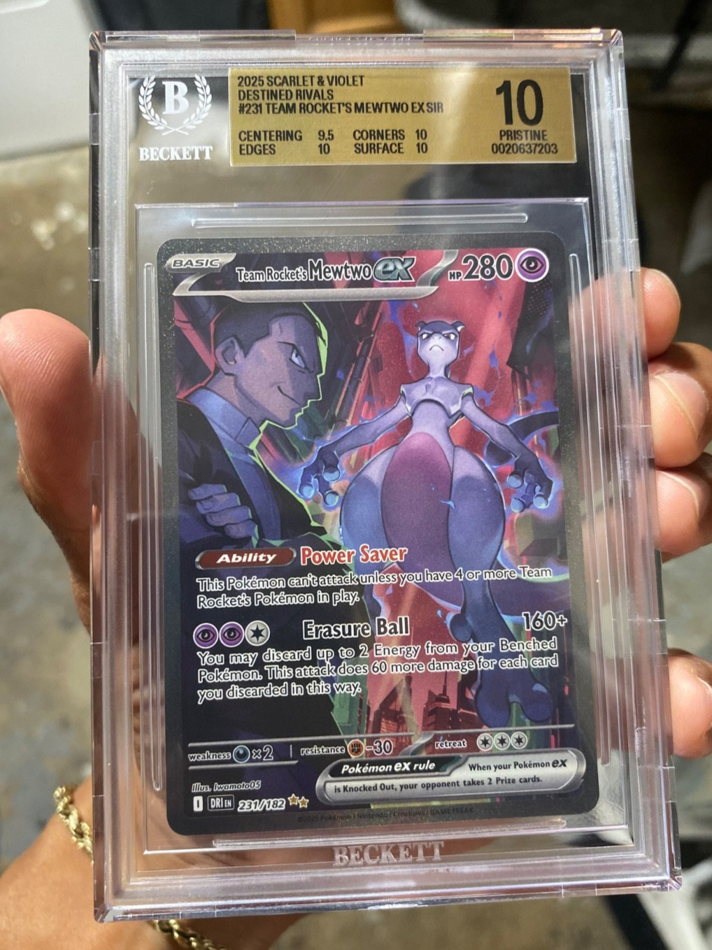 Team Rocket’s Mewtwo ex 231/182 Sv10: Destined Rivals Holo