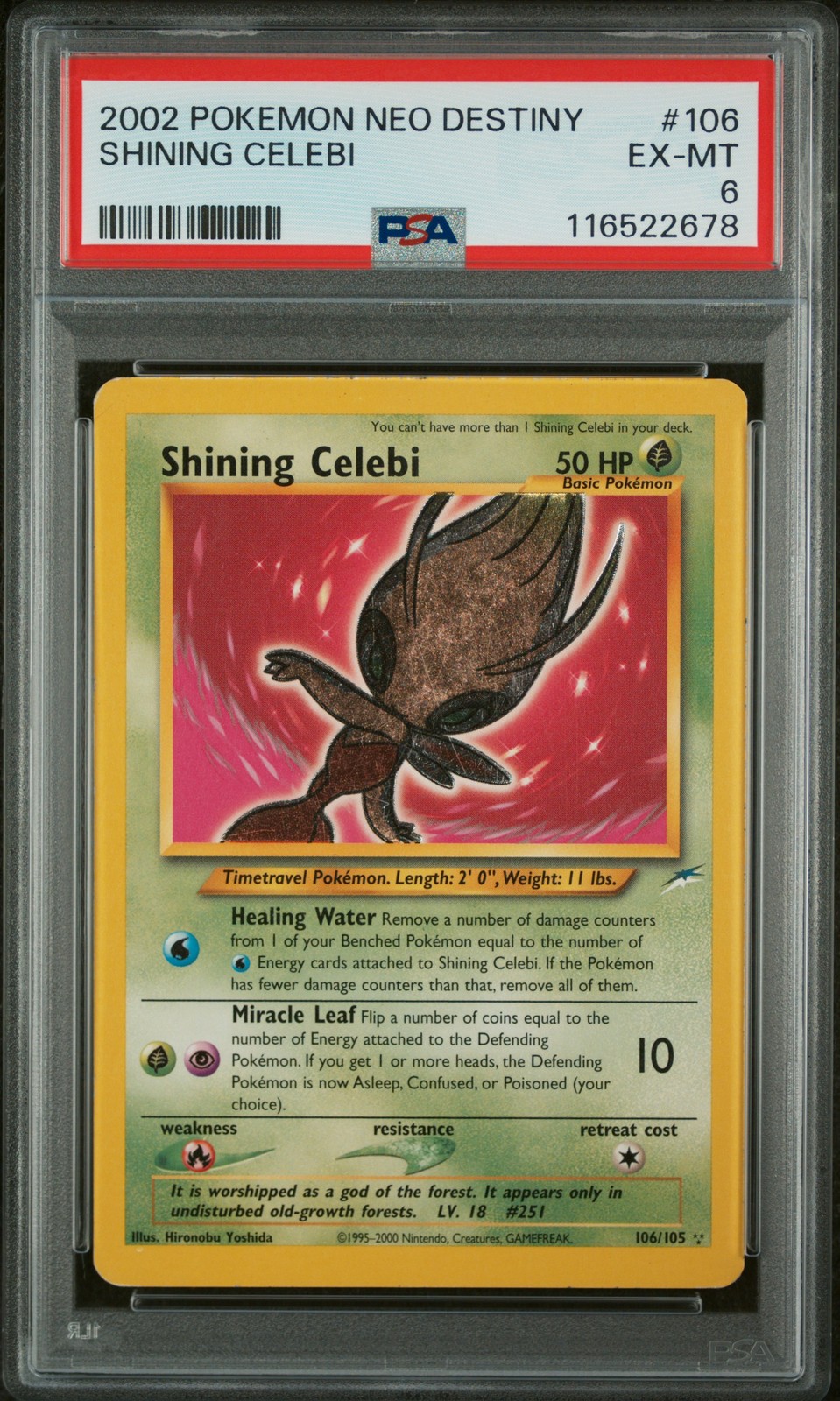 2002 POKEMON NEO DESTINY #106 SHINING CELEBI PSA 6