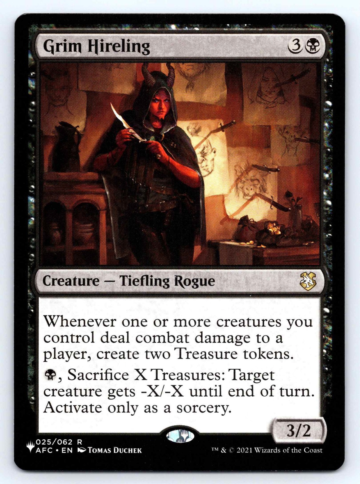 Grim Hireling #25 AFC Forgotten Realms Commander Non-Foil MTG NM