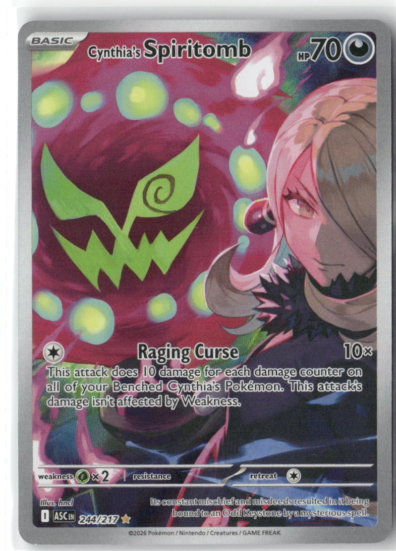 Cynthia’s Spiritomb 244/217 Illustration Rare Ascended Heroes Pokemon Holo NM