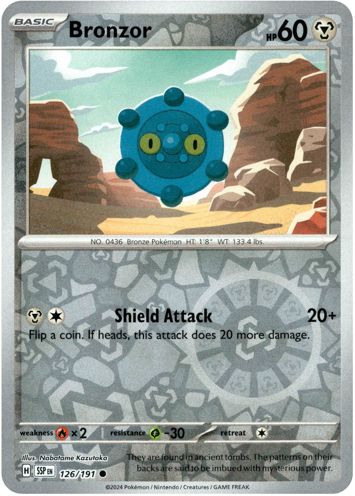 Bronzor – 126/191 – Surging Sparks – Reverse Holo