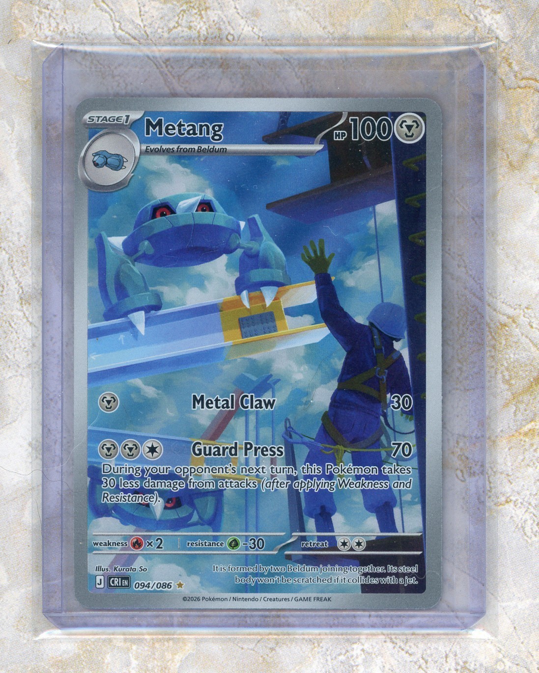 2026 Pokemon CRI EN-Chaos Rising #094/086 Metang Illustration Rare IR