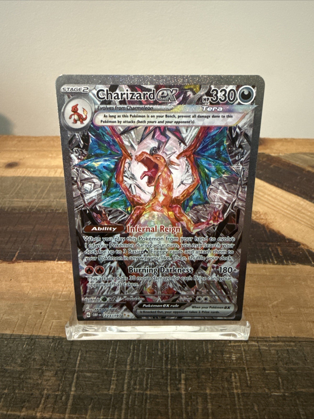Pokémon Charizard ex Illustration Rare 223/197 Obsidian Flames Holo Full Art LP+