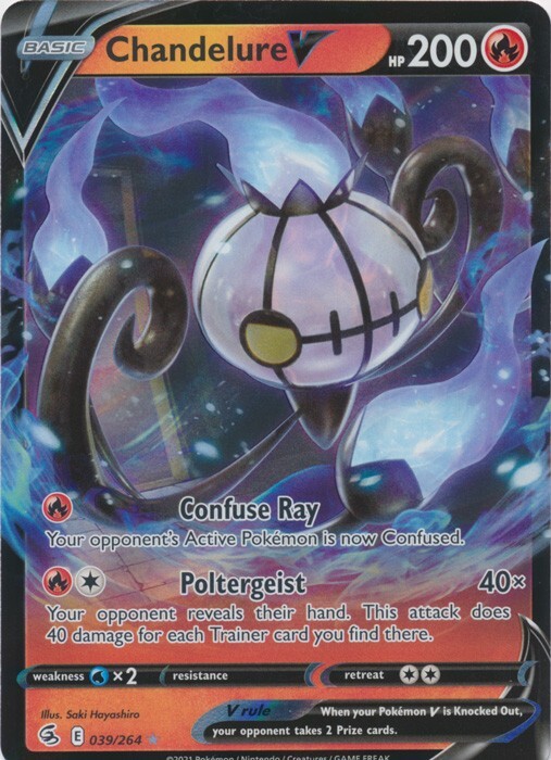 Chandelure V 039/264 Ultra Rare Fusion Strike Pokemon TCG