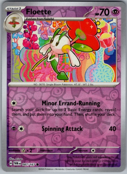 Pokemon – Floette – 087/167 – Reverse Holo – Twilight Masquerade -NM/M