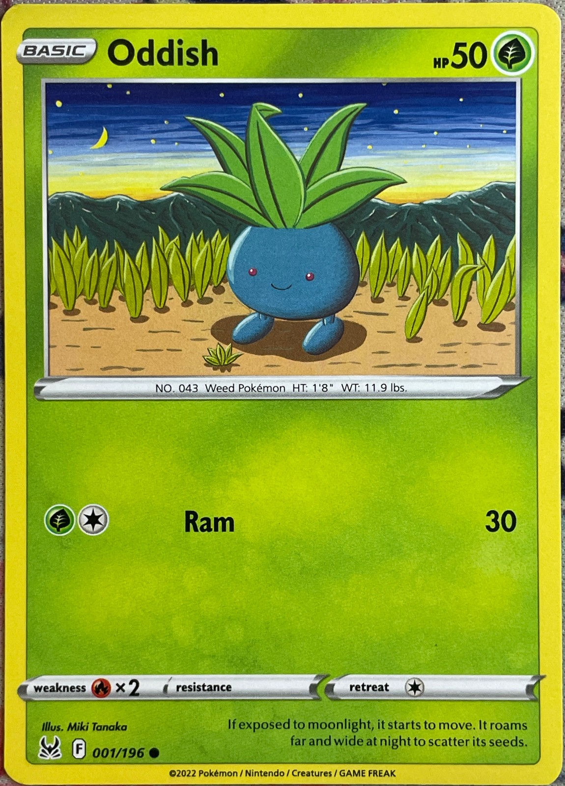 Oddish – 001/196 – Lost Origin Pokemon 2022