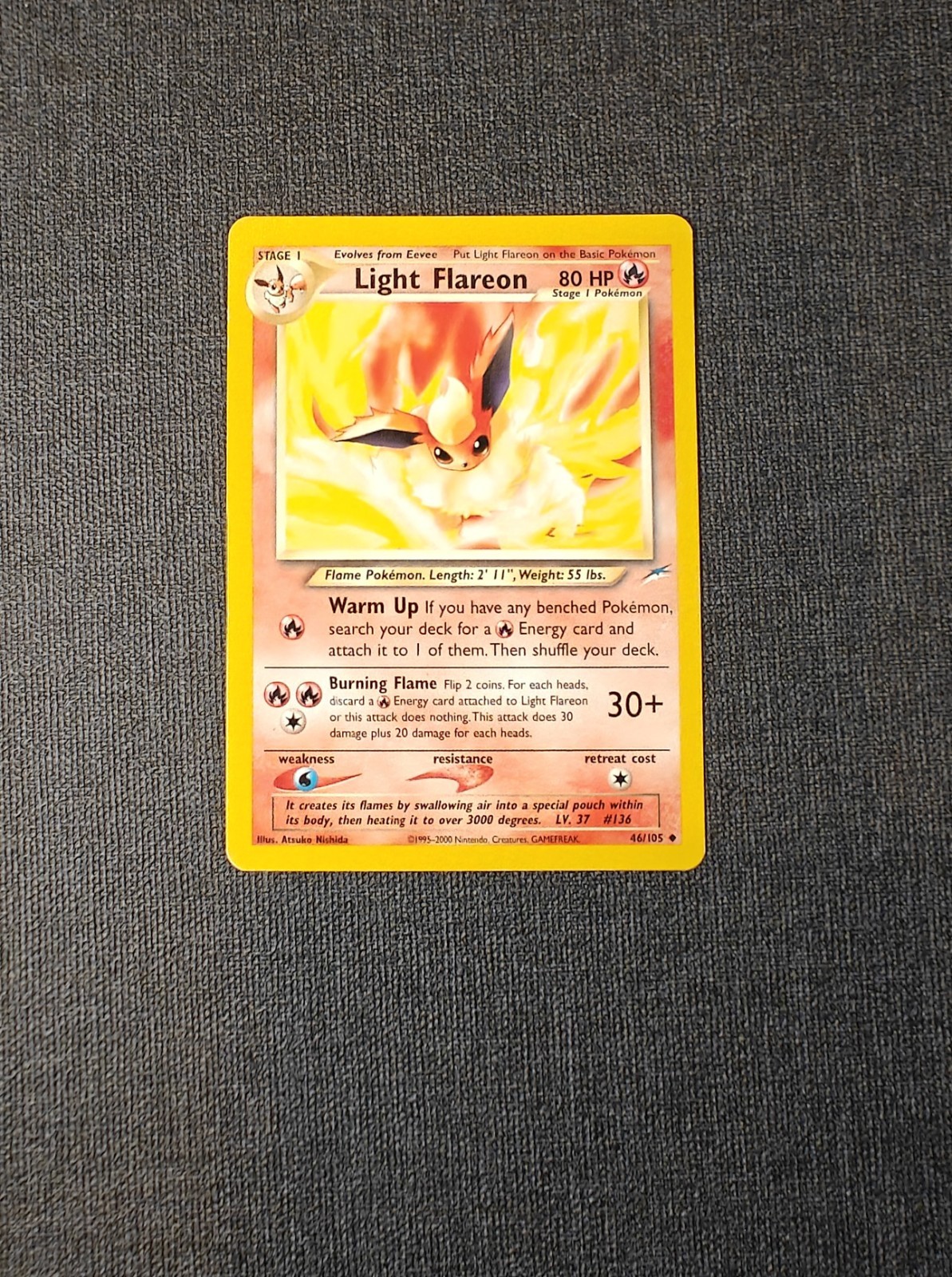 Pokemon Light Flareon 46/105 Neo Destiny WoTC Rare TCG Vintage Card