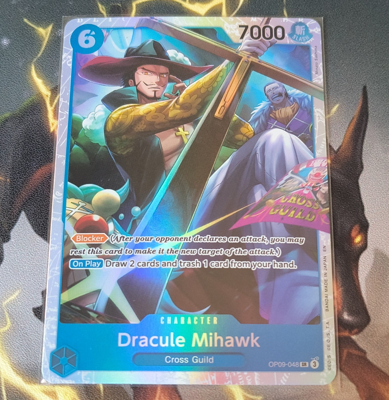 Bandai One Piece Card Game Dracule Mihawk OP09-048 Emperors Alt Art Foil Rare
