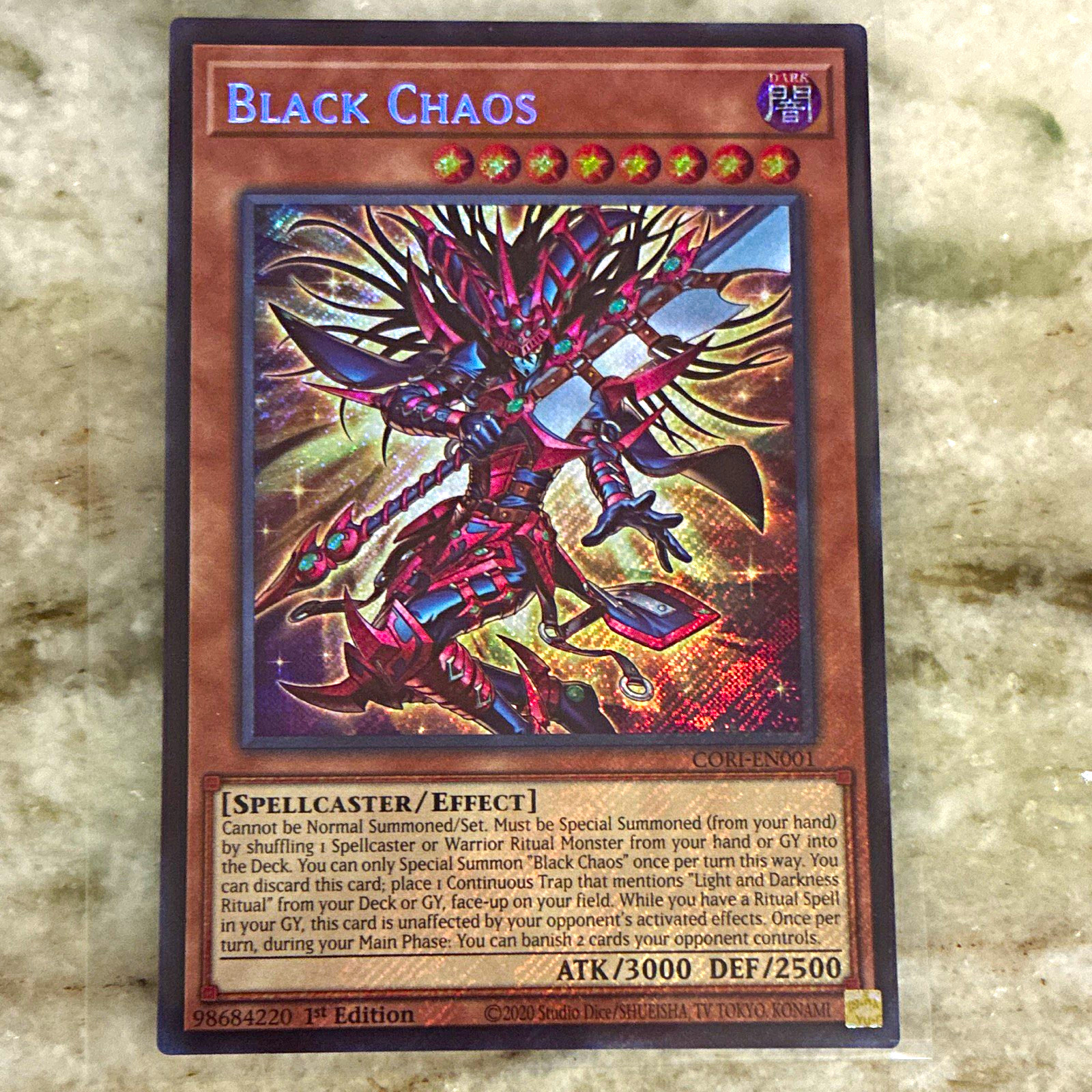 Konami Black Chaos CORI-EN001 Chaos Origin Secret Rare Foil EN 2020 1st edition