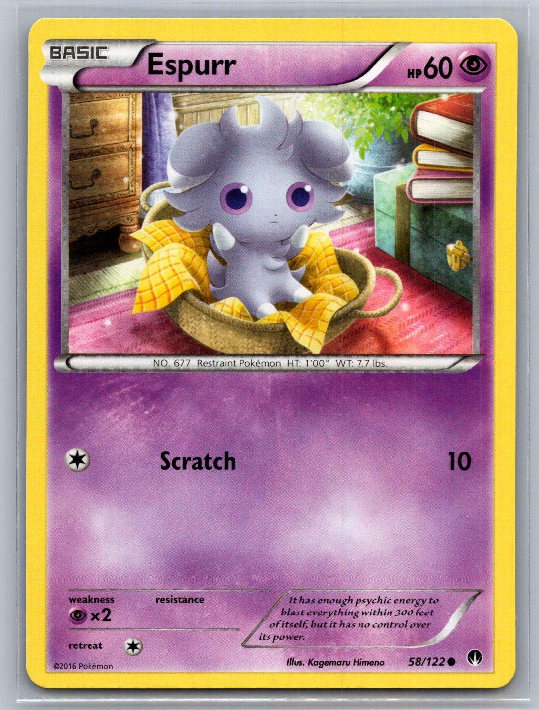 2016 Pokemon Espurr 58/122 Common BREAKpoint NM Cute Card!