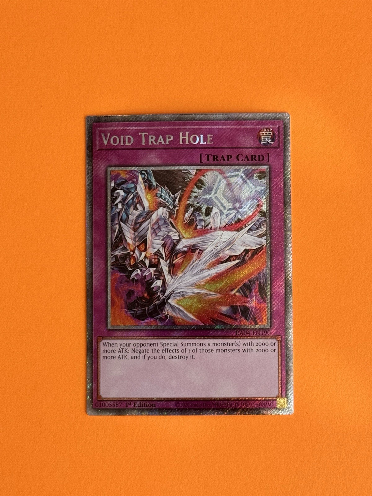 PACK FRESH – MINT – VOID TRAP HOLE – RA04 – EN190 Yugioh Card