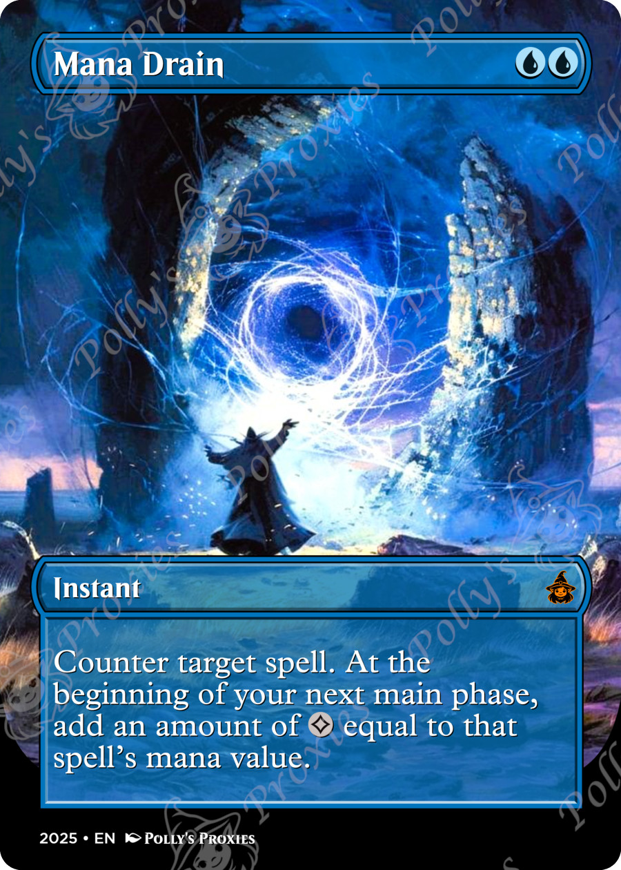 Mana Drain PROXY Card with Custom Fantasy Art Design