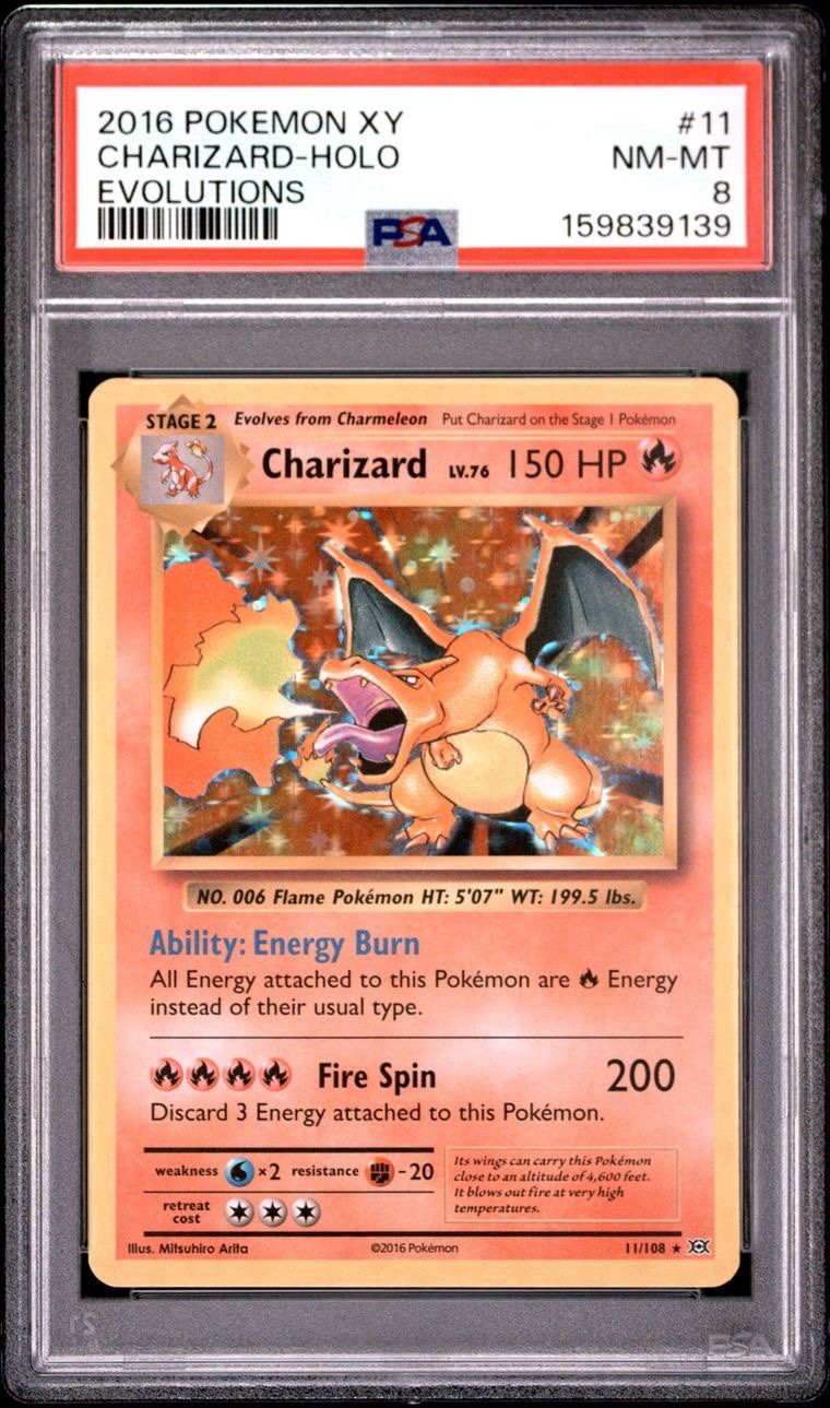 Pokemon Charizard 11/108 XY Evolutions Holo Rare PSA 8