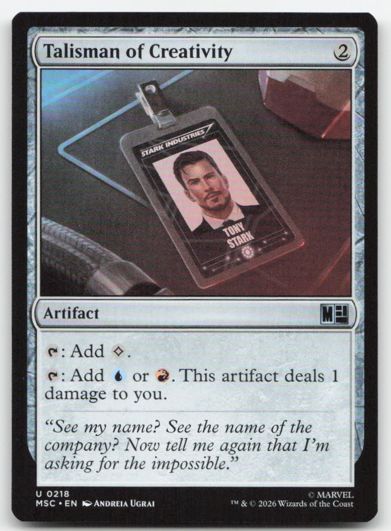 Talisman of Creativity 218 MSC Commander: Marvel Super Heroes Magic MTG NM