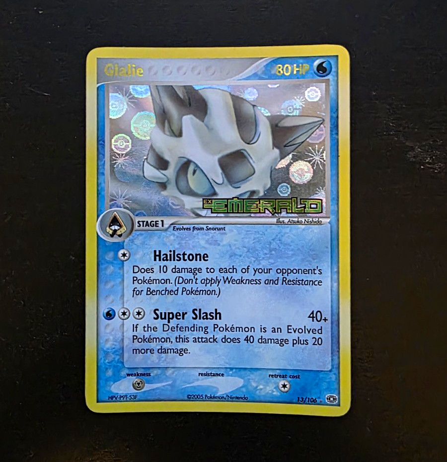 Glalie 13/106 Emerald Reverse Holo Rare 80 HP Stage 1 English