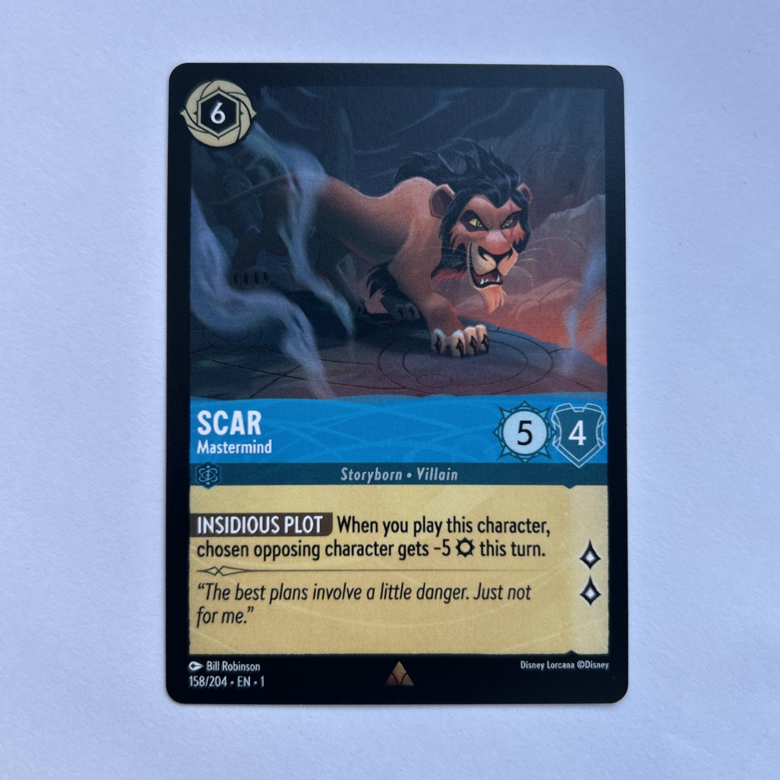 Disney Lorcana Scar – Mastermind Demo Card – Rare