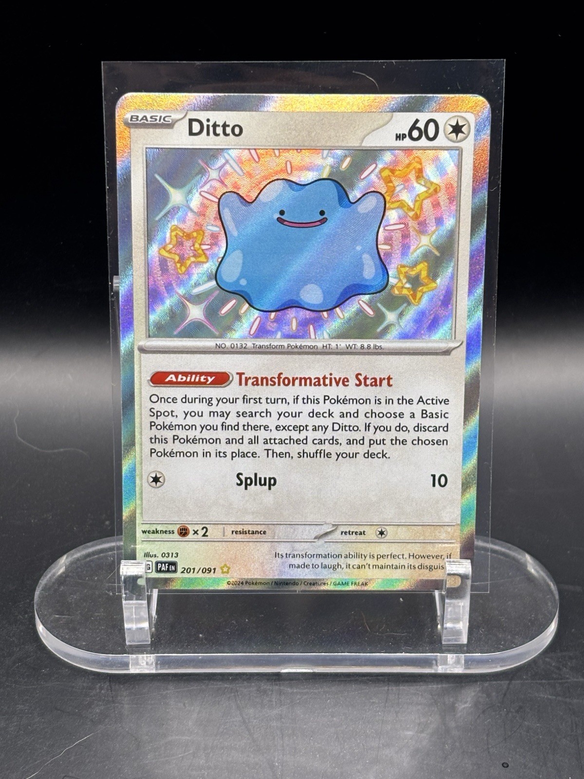 Ditto 201/091 Paldean Fates Shiny Rare Holo