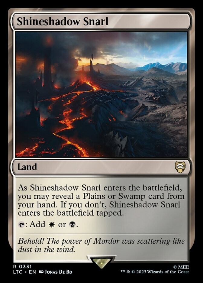Shineshadow Snarl 0331 Non Foil Rare LOTR Commander MTG Near Mint