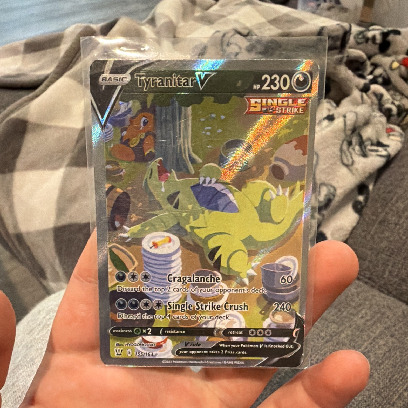 Pokémon Tyranitar V 155/163 Battle Styles Ultra Rare Alternate Full Art Holo