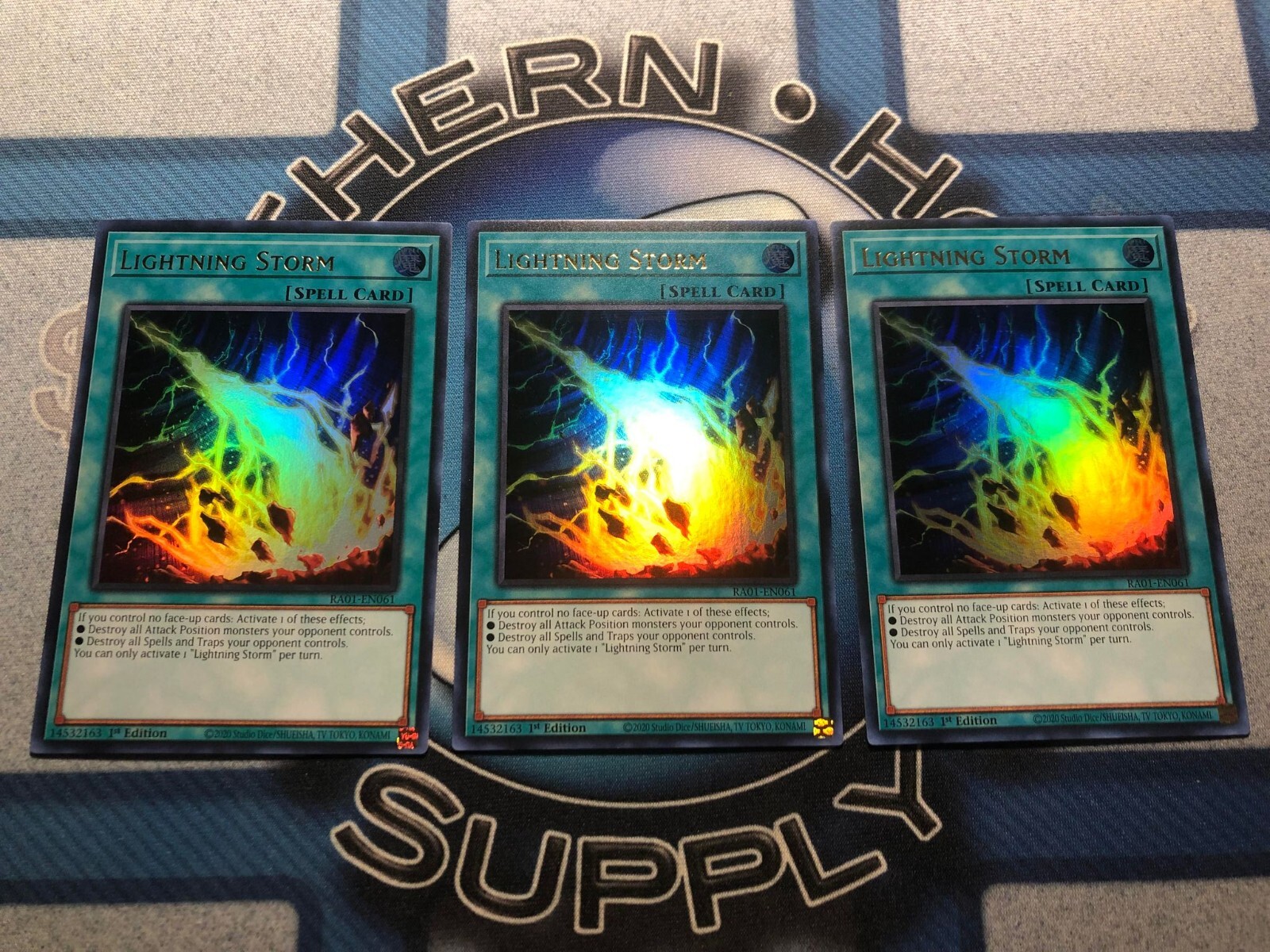 *** 3X LIGHTNING STORM 3X *** ULTRA RARE 1ST EDITION RA01-EN061 MINT/NM YUGIOH!