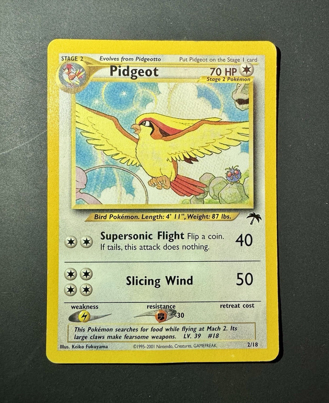 Pidgeot 02/18 Southern Islands Wotc Promo 2001 vintage