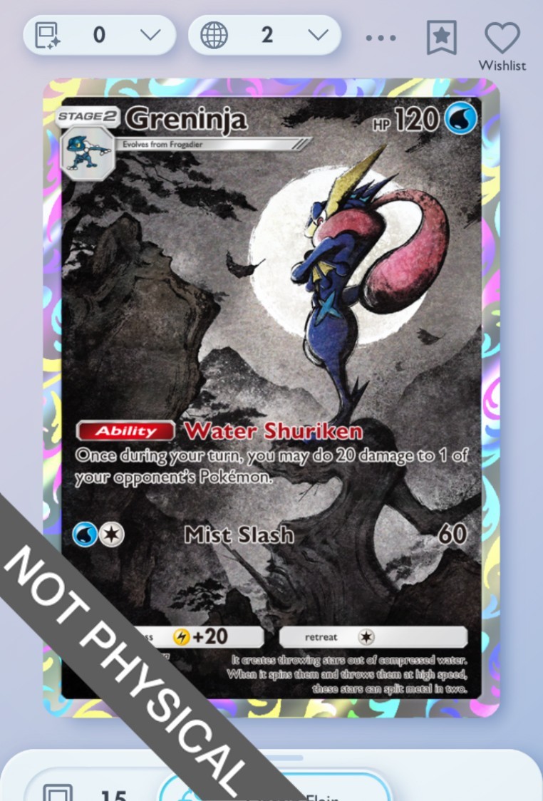 Pokemon TCG POCKET – Greninja 1⭐, Deluxe, English