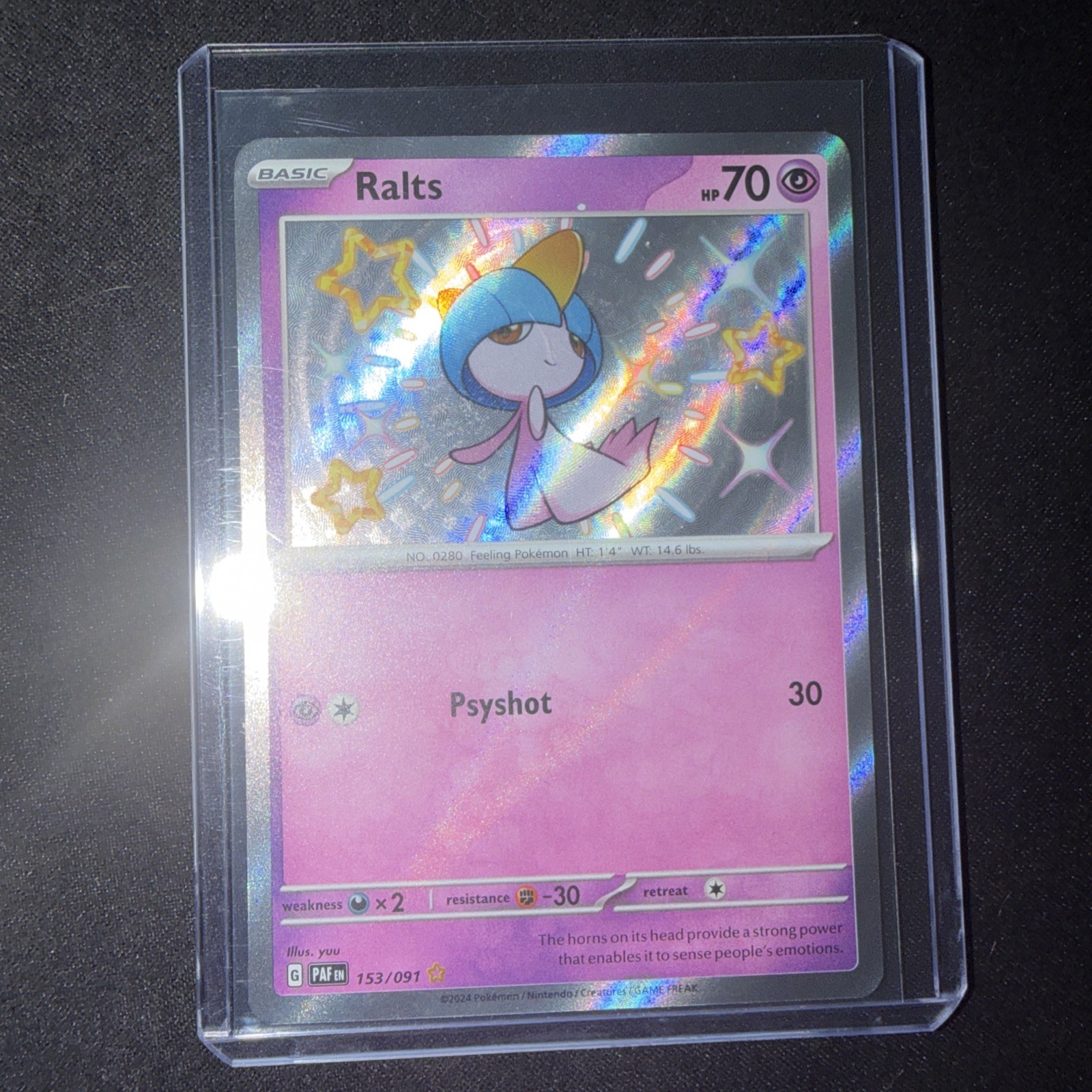 2024 Pokemon RALTS #153/091 Paldean Fates Shiny Rare Holo Psychic English