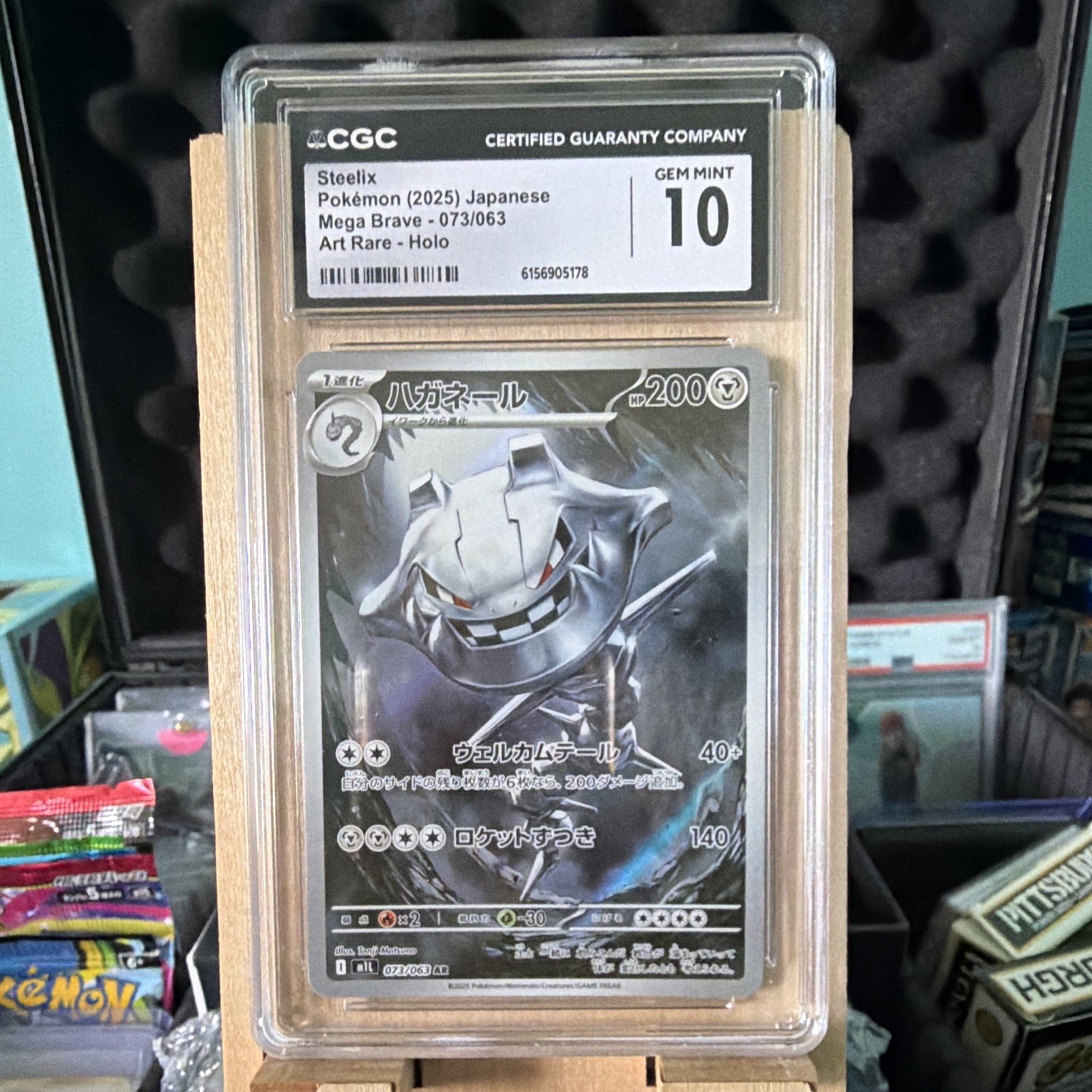 Pokémon Steelix CGC 10 Art Rare Holo M1l Mega Brave 073/063 JP 2025 200 HP