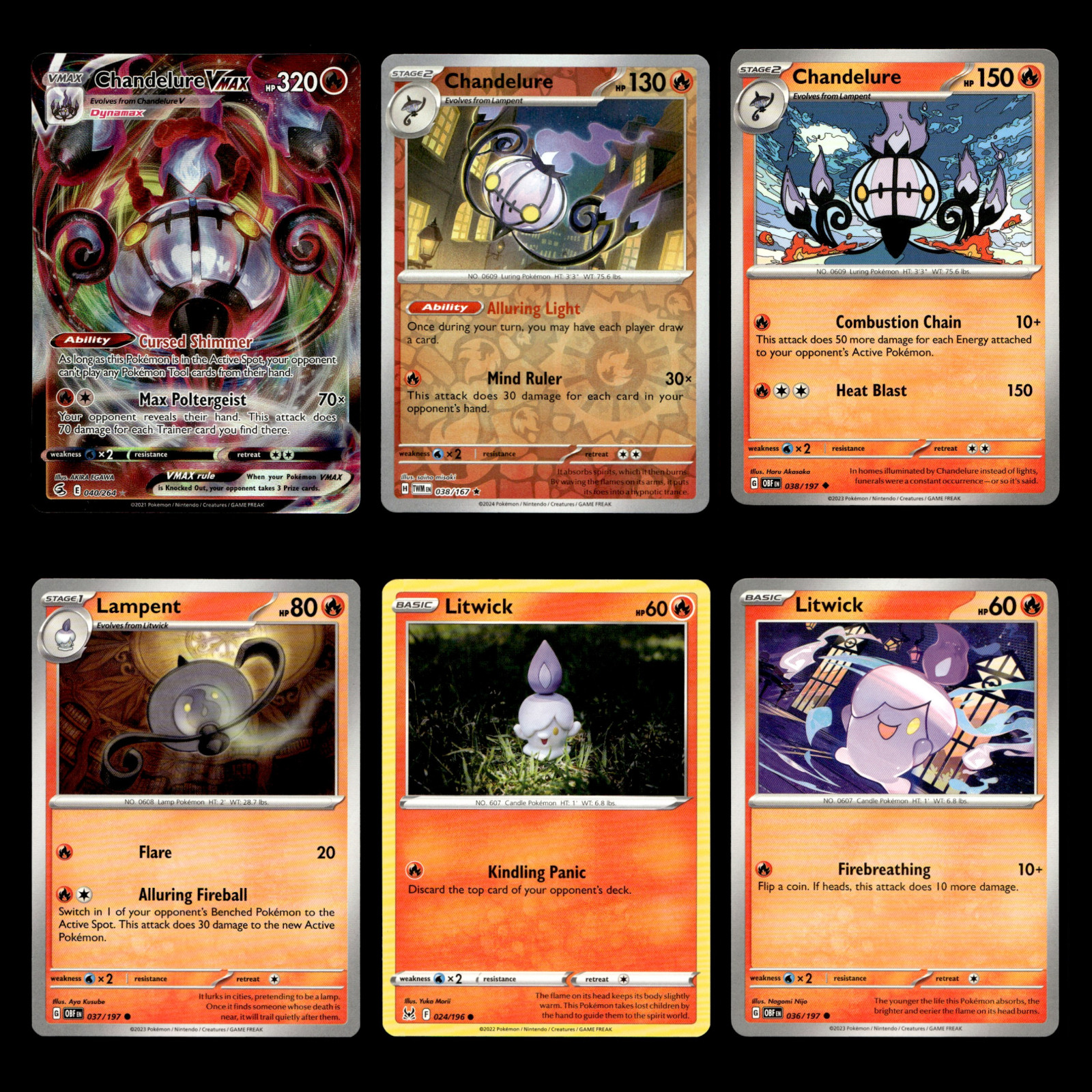 Chandelure VMAX 40 Sword Shield Fusion Strike Pokemon Cards Collection