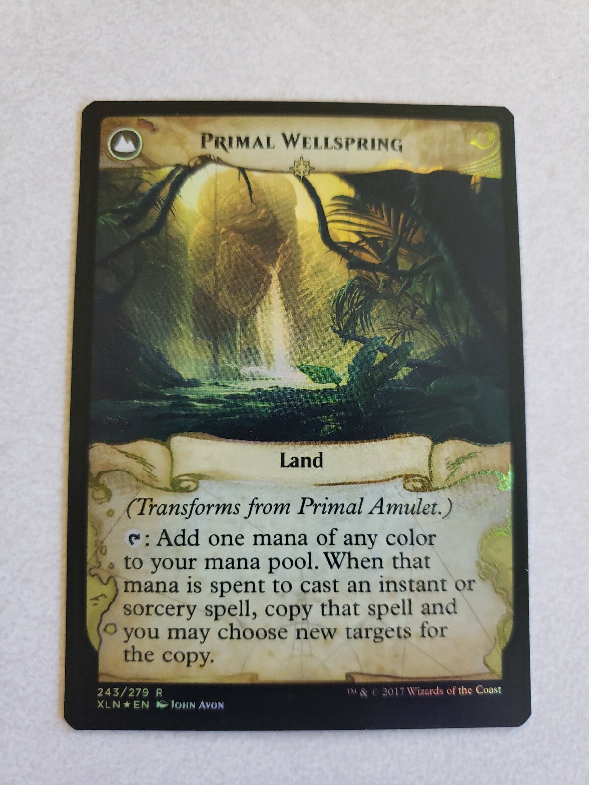 MTG Primal Amulet Primal Wellspring Ixalan Foil Rare Artifact Near Mint Unplayed
