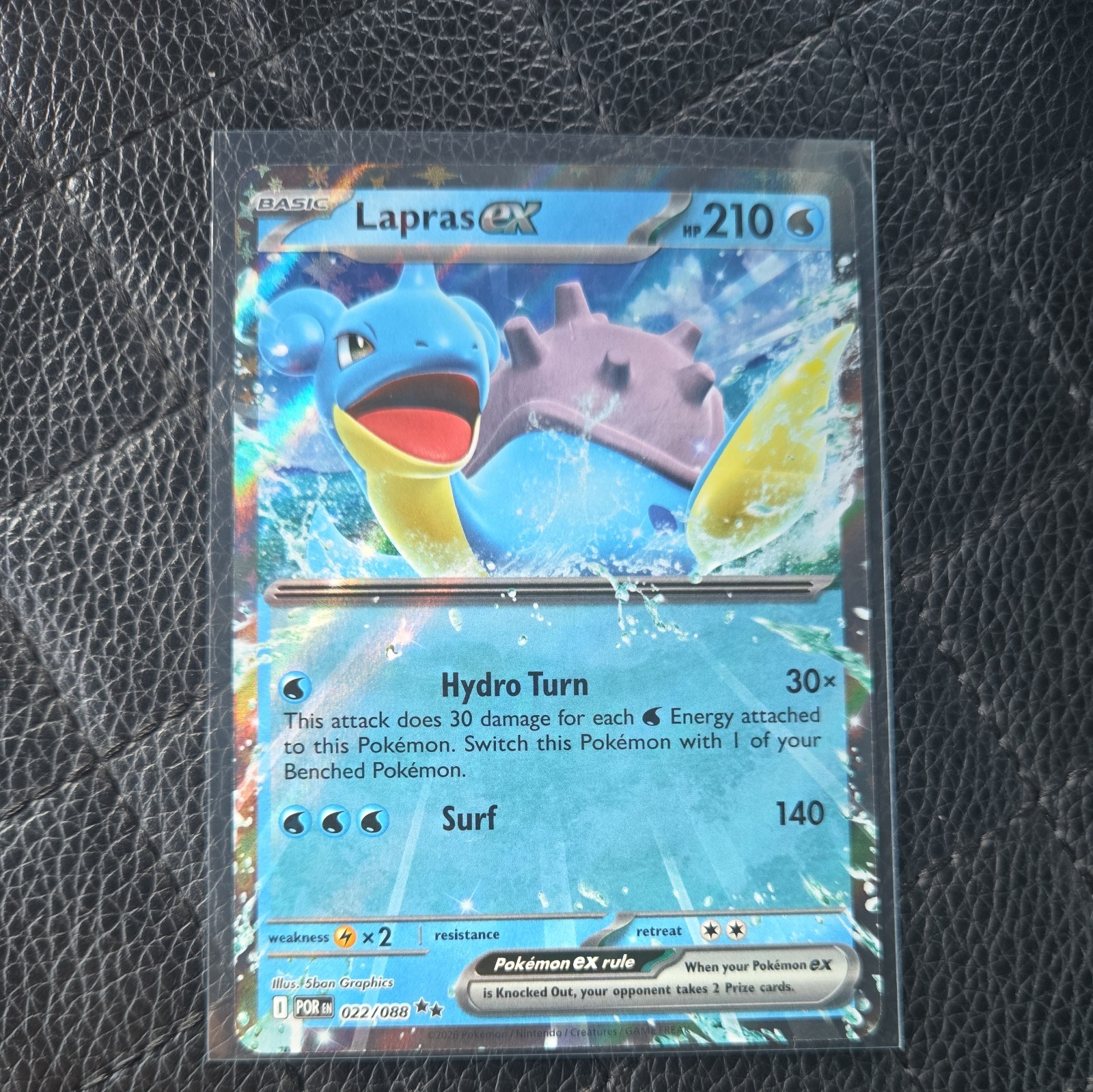 Pokémon TCG Lapras EX Holo Rare 022/088 POR 210HP Basic English