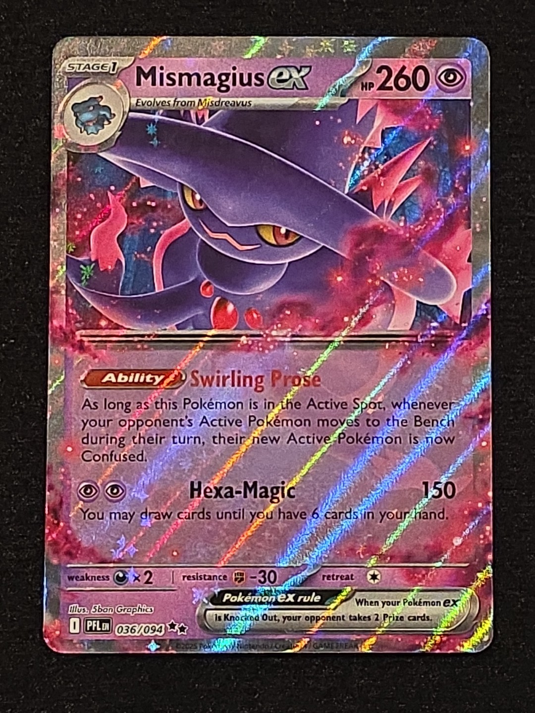 Pokemon Mismagius ex (36/148) Phantasmal Flames NM HOLO