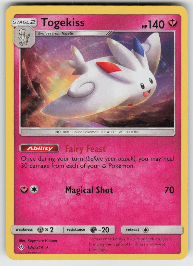 Holo Togekiss 138/214 Rare Unbroken Bonds Near Mint