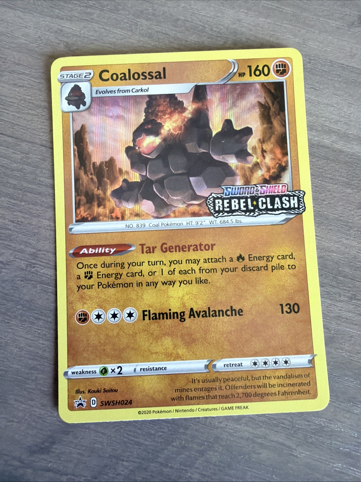Pokemon Coalossal SWSH024 Stamped – Sword & Shield Promo Card Holo – NM