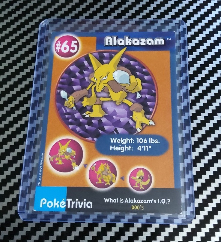 LP- Alakazam Non Perforated #65 Pokemon Burger King PokeTrivia Original 1999