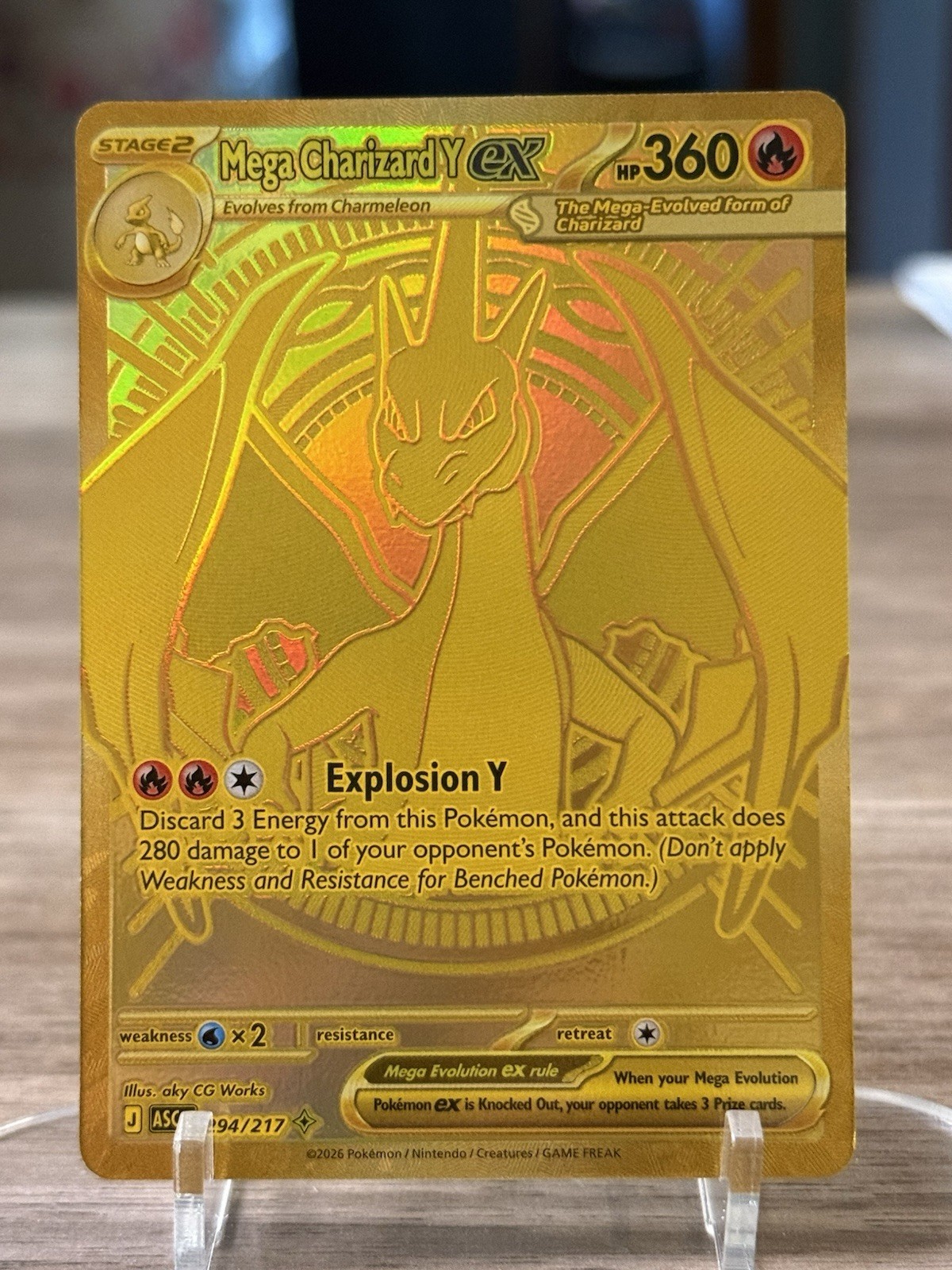 Pokémon Mega Charizard Y EX ASCENDED HEROS ULTRA HYPER RARE 294/217 MINT
