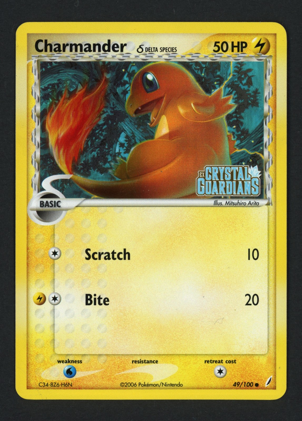 Charmander 49/100 Reverse Holofoil Delta Species Crystal Guardians Pokemon TCG