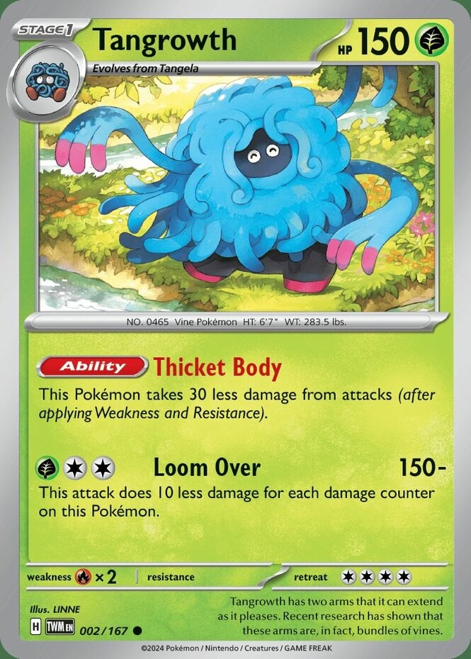 Tangrowth – 002/167 – Common – Reverse Holo – Near Mint