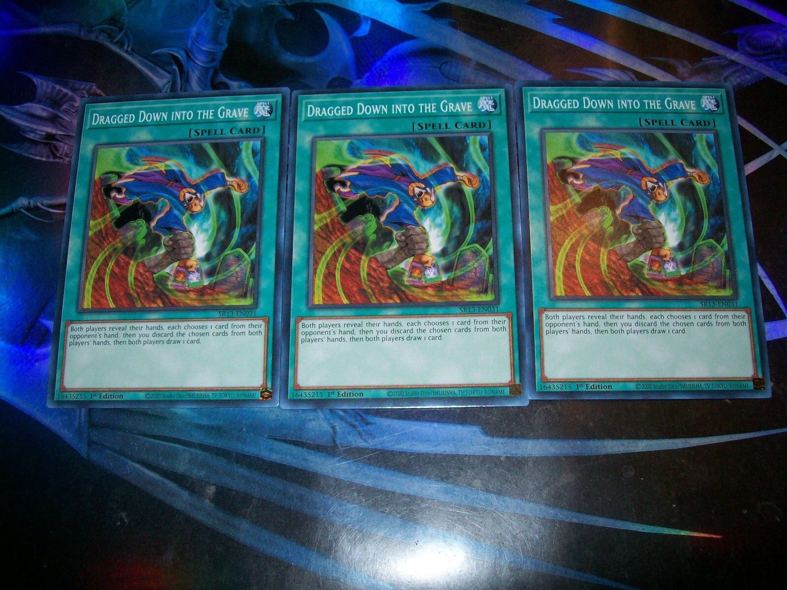 3x Dragged Down Into the Grave 1st Edition Common SR13-EN031 Yu-Gi-Oh!