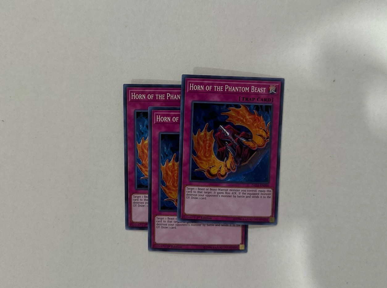 3x Horn of the Phantom Beast DASA-EN060 1st Edition Super Rare NM Yu-Gi-Oh! Card